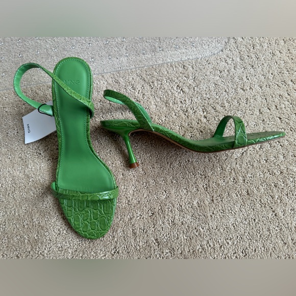 NWT Mango Green crocodile heels - Picture 2 of 3